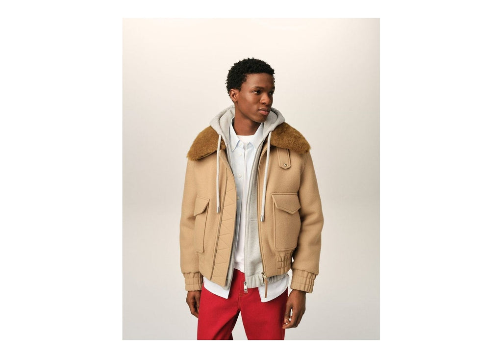 Ami Paris Wool Padded Jacket Mastic Beige