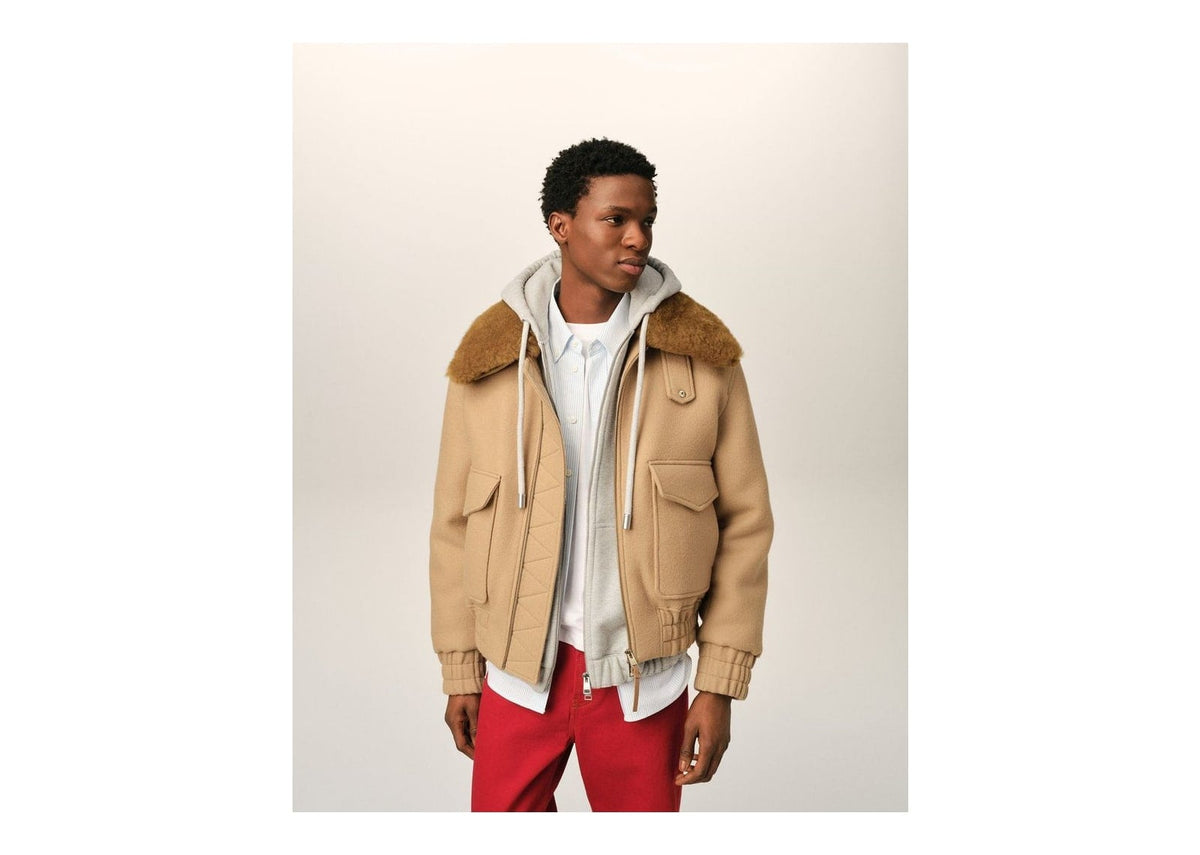 Ami Paris Wool Padded Jacket Mastic Beige