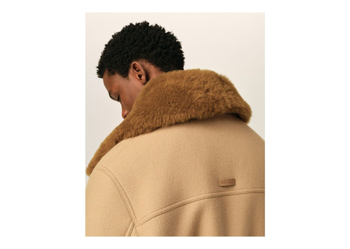 Ami Paris Wool Padded Jacket Mastic Beige