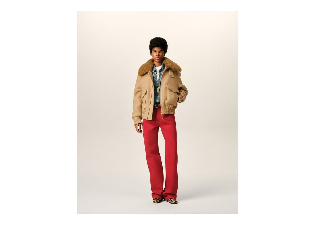 Ami Paris Wool Padded Jacket Mastic Beige