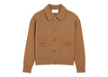 Ami Paris Wool Shirt Collar Cardigan Camel