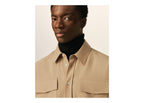 Ami Paris Wool Shirt Mastic Beige