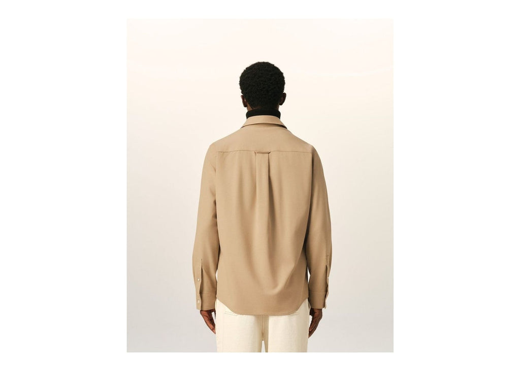 Ami Paris Wool Shirt Mastic Beige
