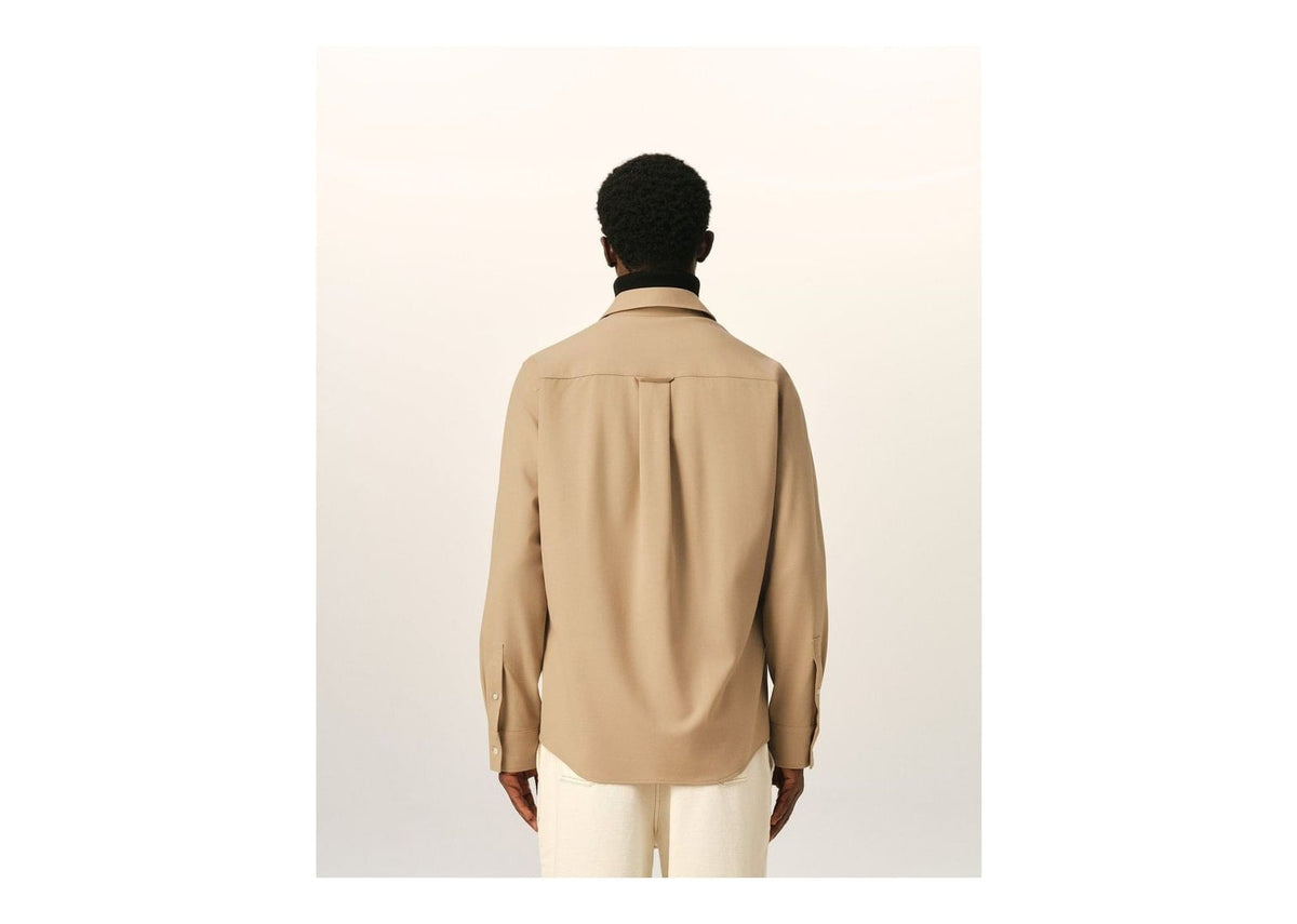 Ami Paris Wool Shirt Mastic Beige