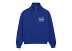 Ami Paris Zipped Cotton Thank You For Being A Friend Sweatshirt Royal Blue