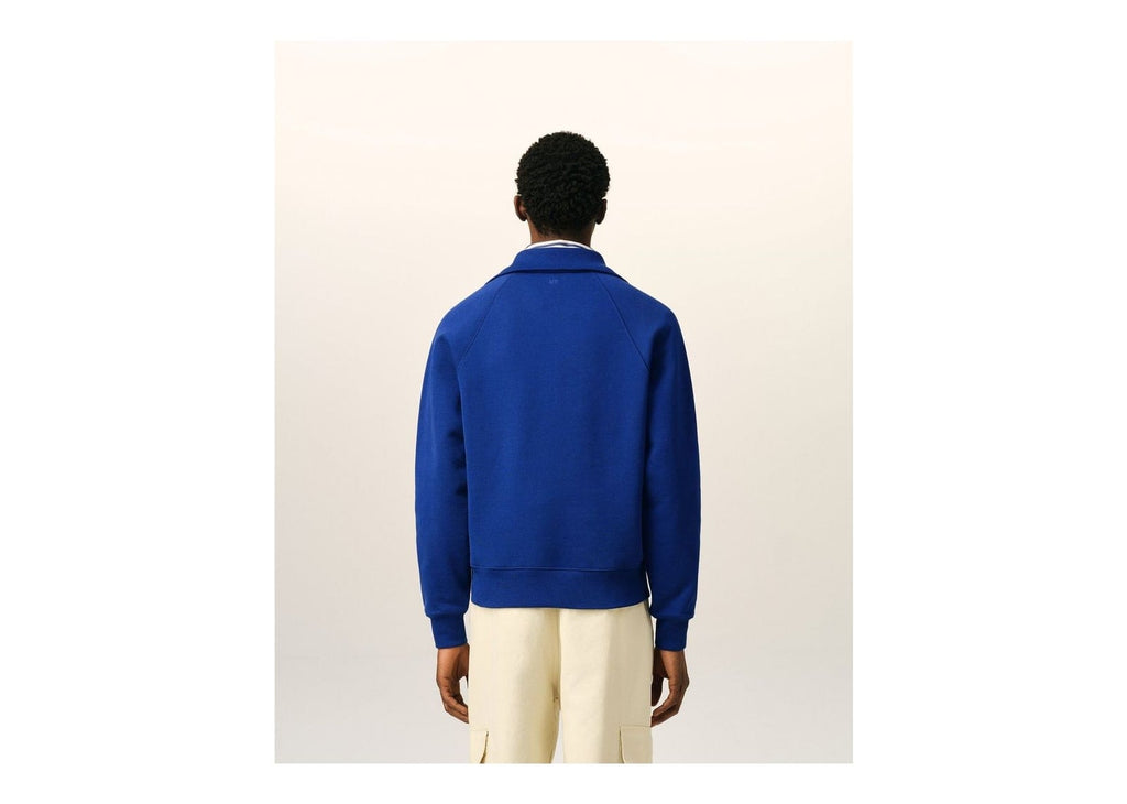 Ami Paris Zipped Cotton Thank You For Being A Friend Sweatshirt Royal Blue