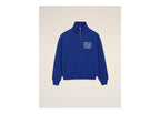 Ami Paris Zipped Cotton Thank You For Being A Friend Sweatshirt Royal Blue