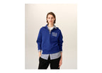 Ami Paris Zipped Cotton Thank You For Being A Friend Sweatshirt Royal Blue