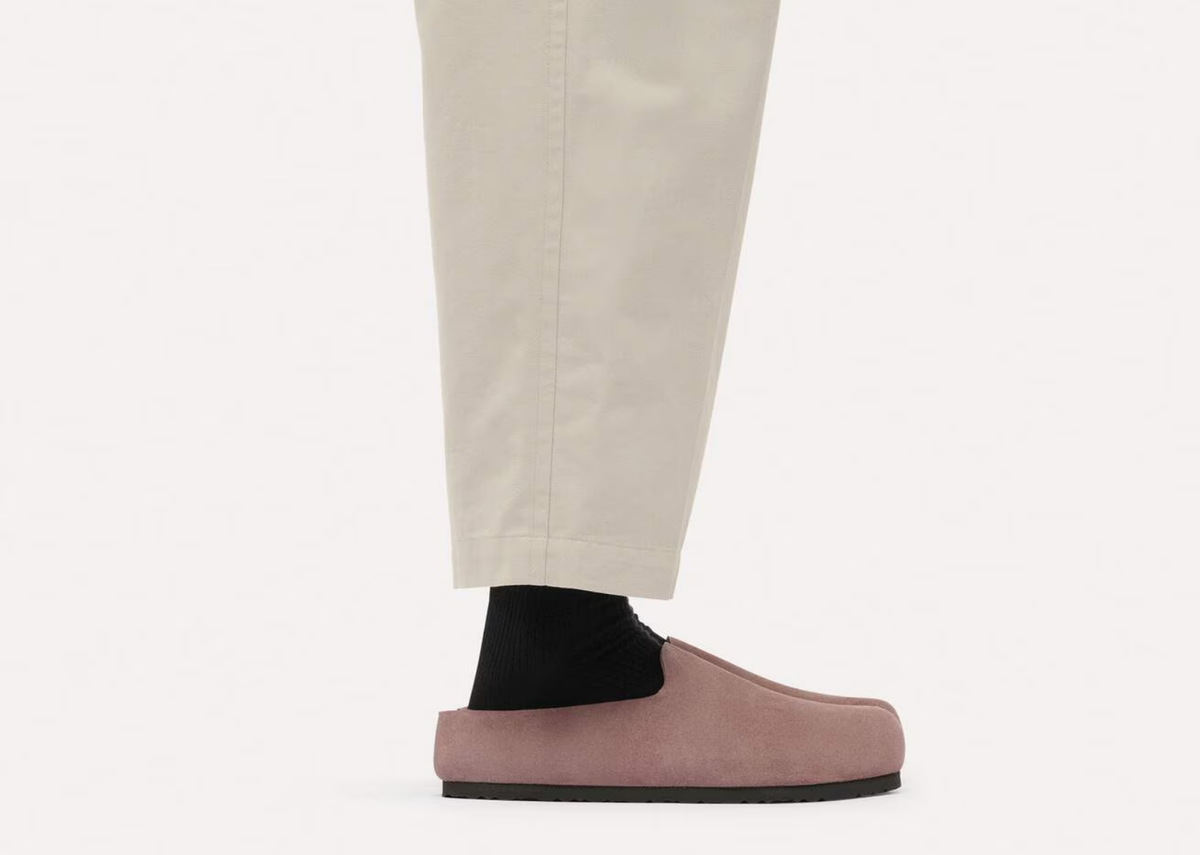 Birkenstock Amsterdam Wrapped Suede Leather Faded Purple