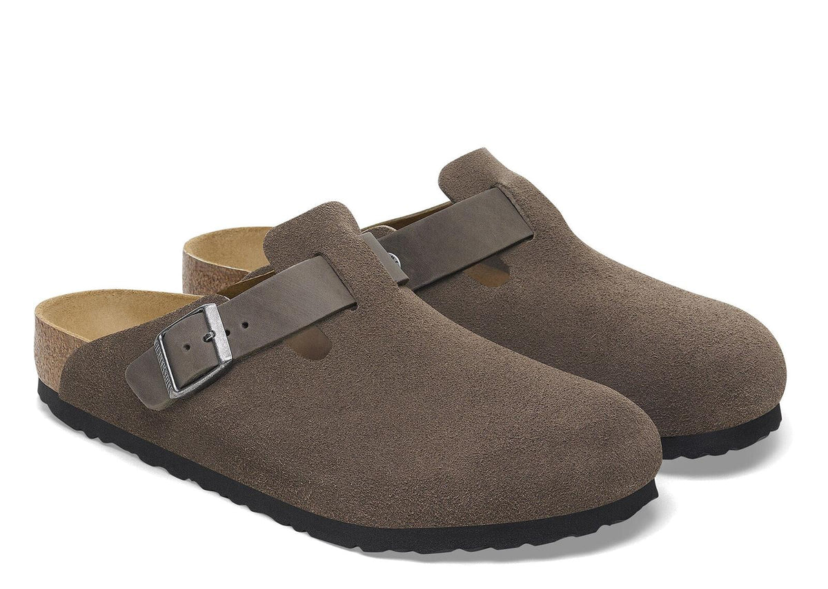 Birkenstock Boston Mixed Leather Concrete Gray