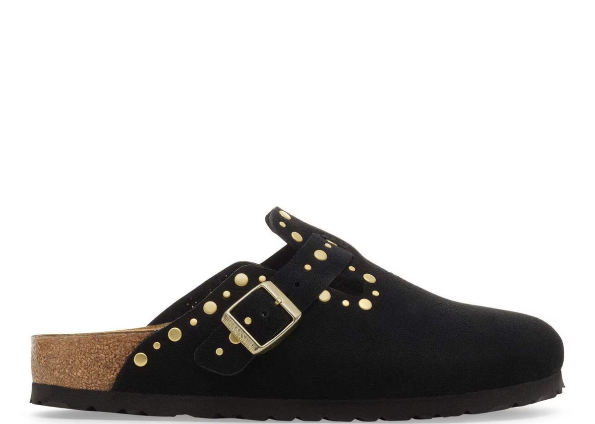 Birkenstock Boston Rivet Suede Black