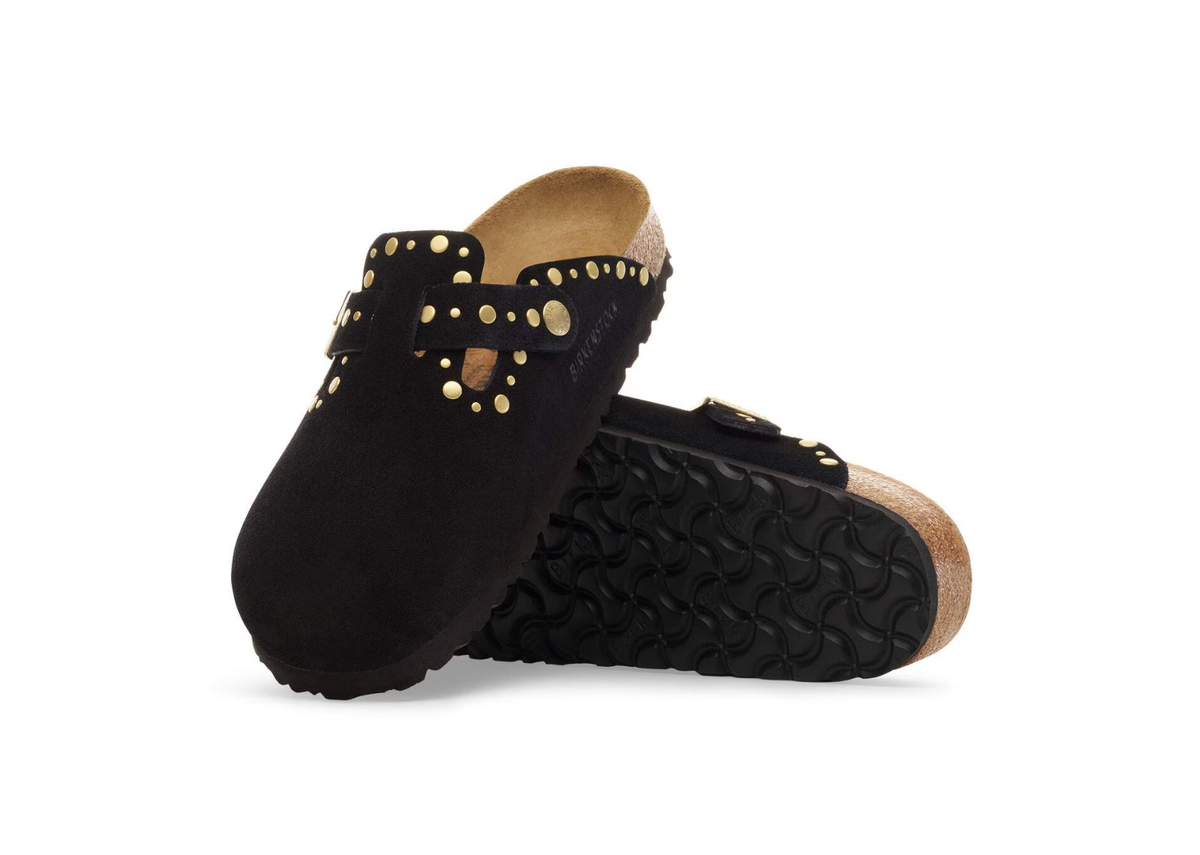 Birkenstock Boston Rivet Suede Black