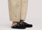 Birkenstock Boston Rivet Suede Black