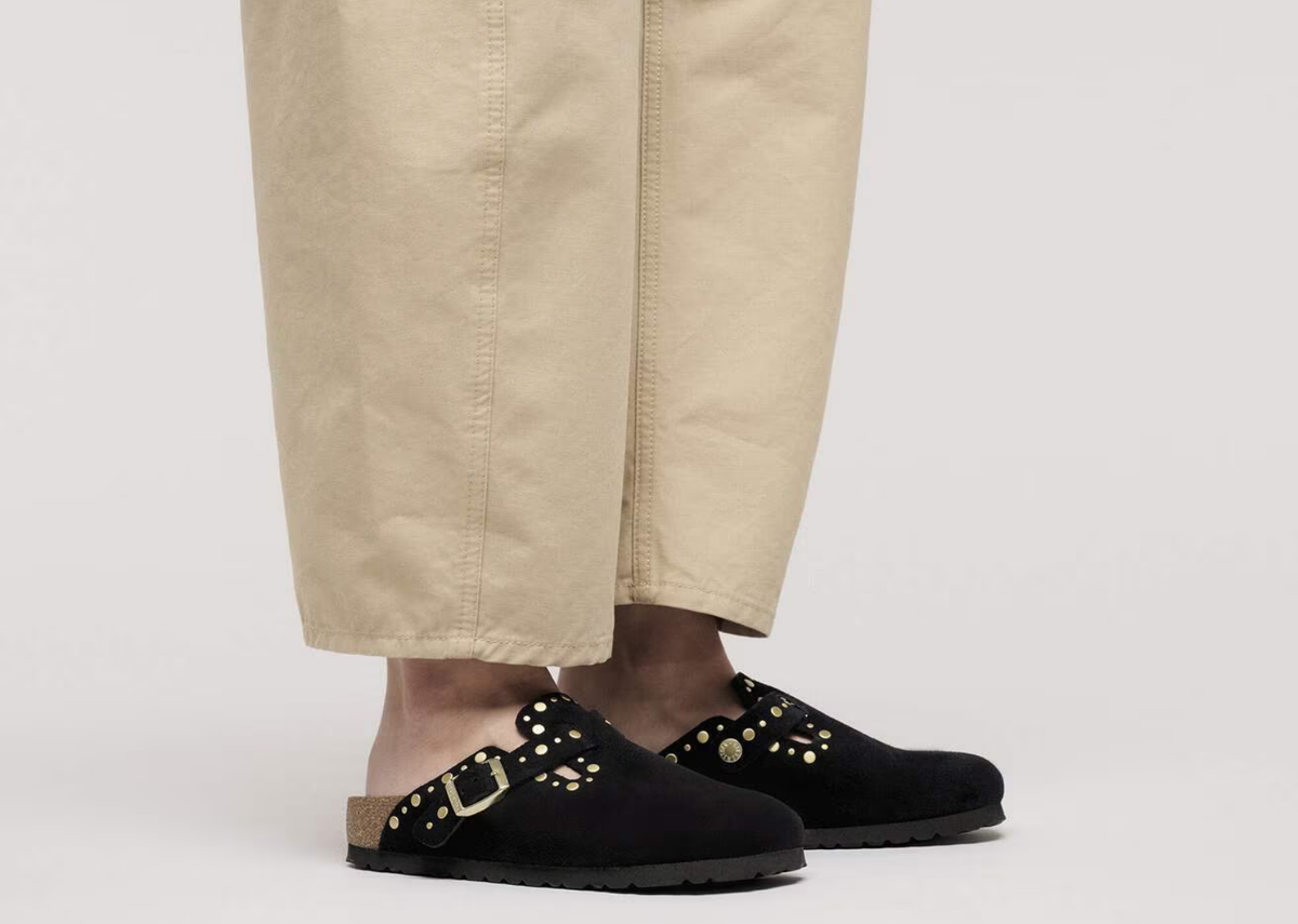 Birkenstock Boston Rivet Suede Black