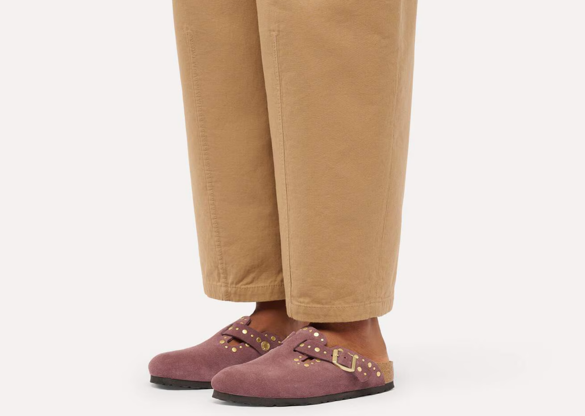 Birkenstock Boston Rivet Suede Pepper