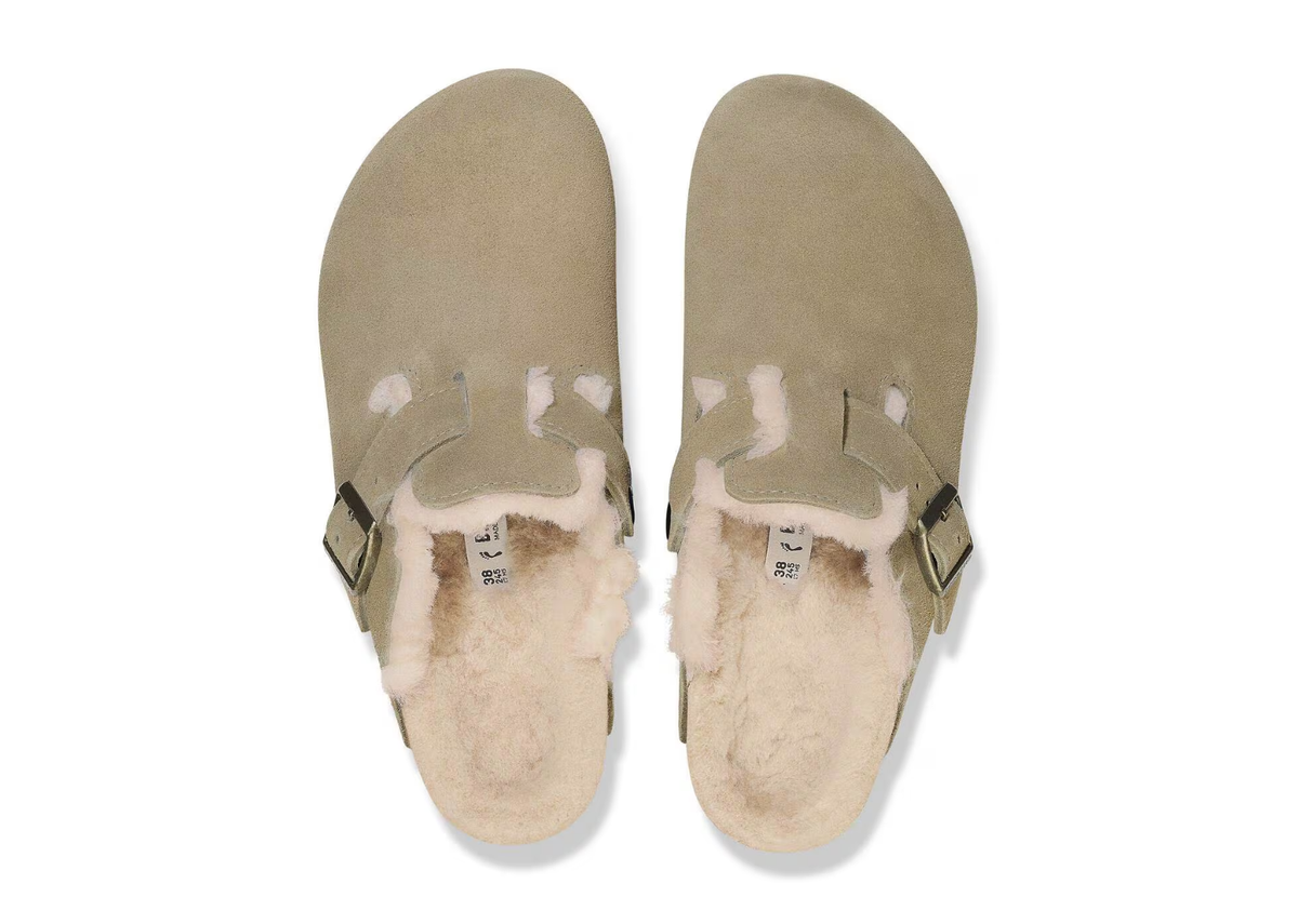 Birkenstock Boston Shearling Suede Taupe
