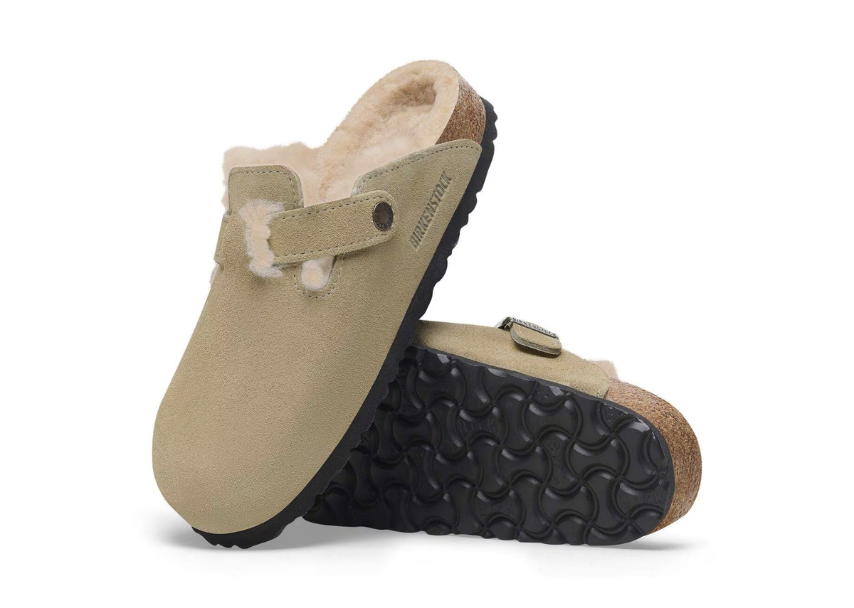 Birkenstock Boston Shearling Suede Taupe
