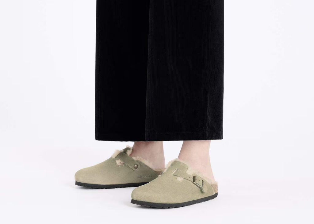 Birkenstock Boston Shearling Suede Taupe