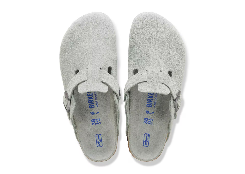 Birkenstock Boston Soft Footbed Suede Pure Sage Tonal FB