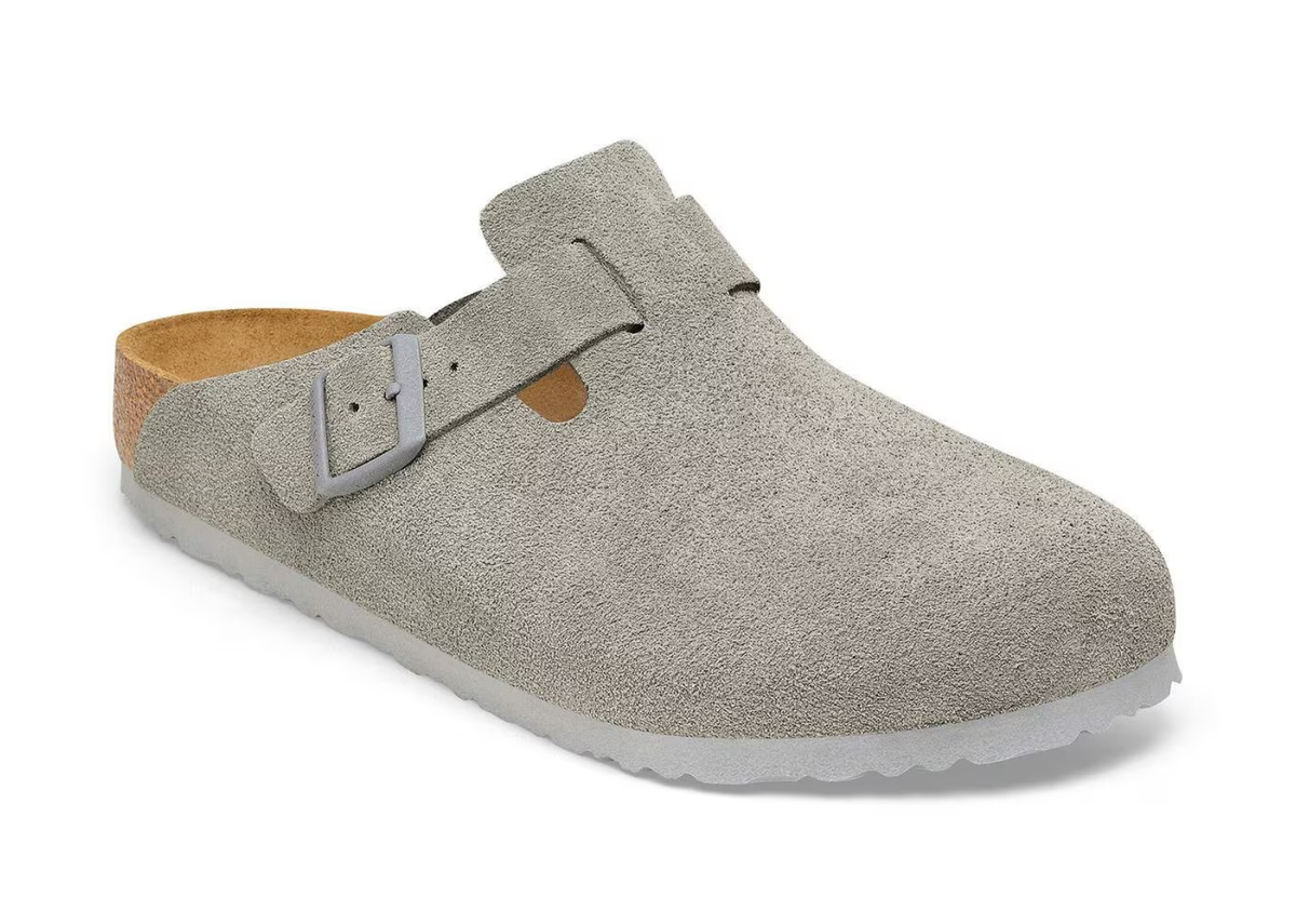 Birkenstock Boston Suede Stone Coin
