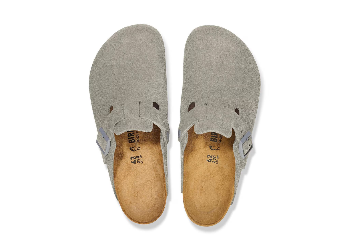 Birkenstock Boston Suede Stone Coin