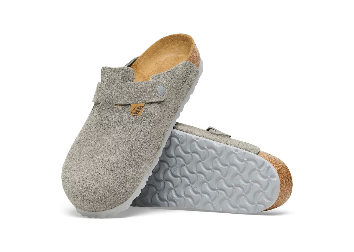 Birkenstock Boston Suede Stone Coin