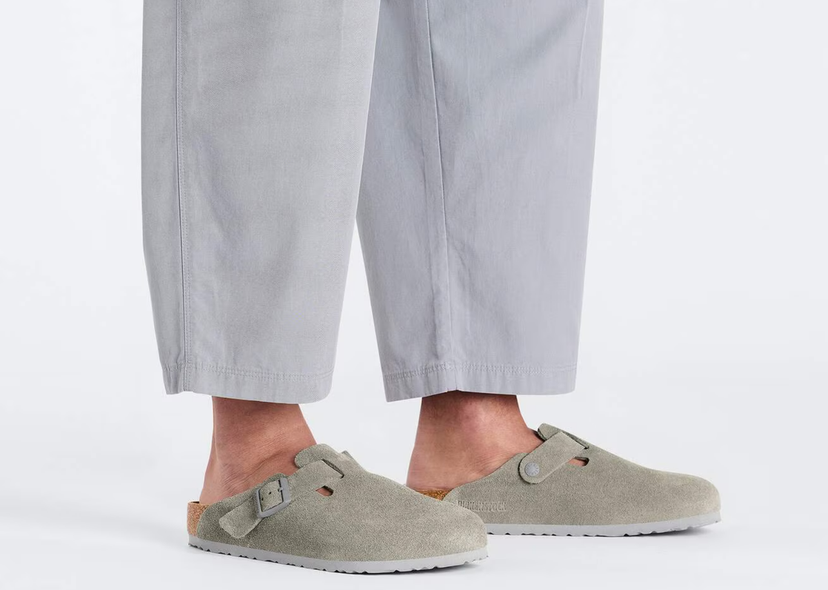 Birkenstock Boston Suede Stone Coin