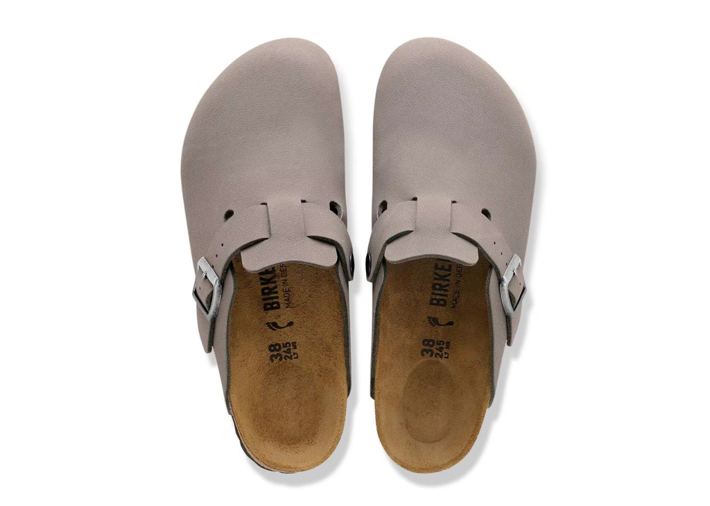 Birkenstock Boston TEX Birko-Flor Nubuck Gray Taupe