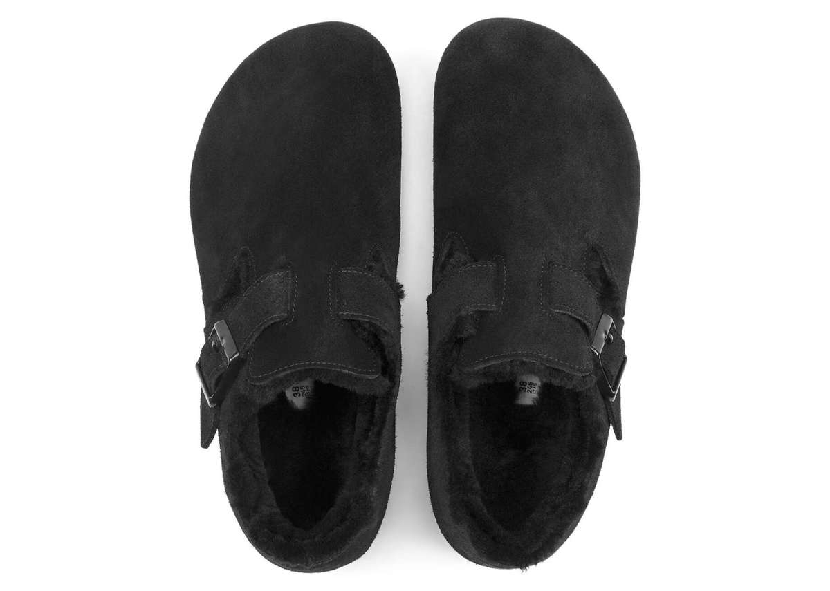 Birkenstock London Shearling Suede Black