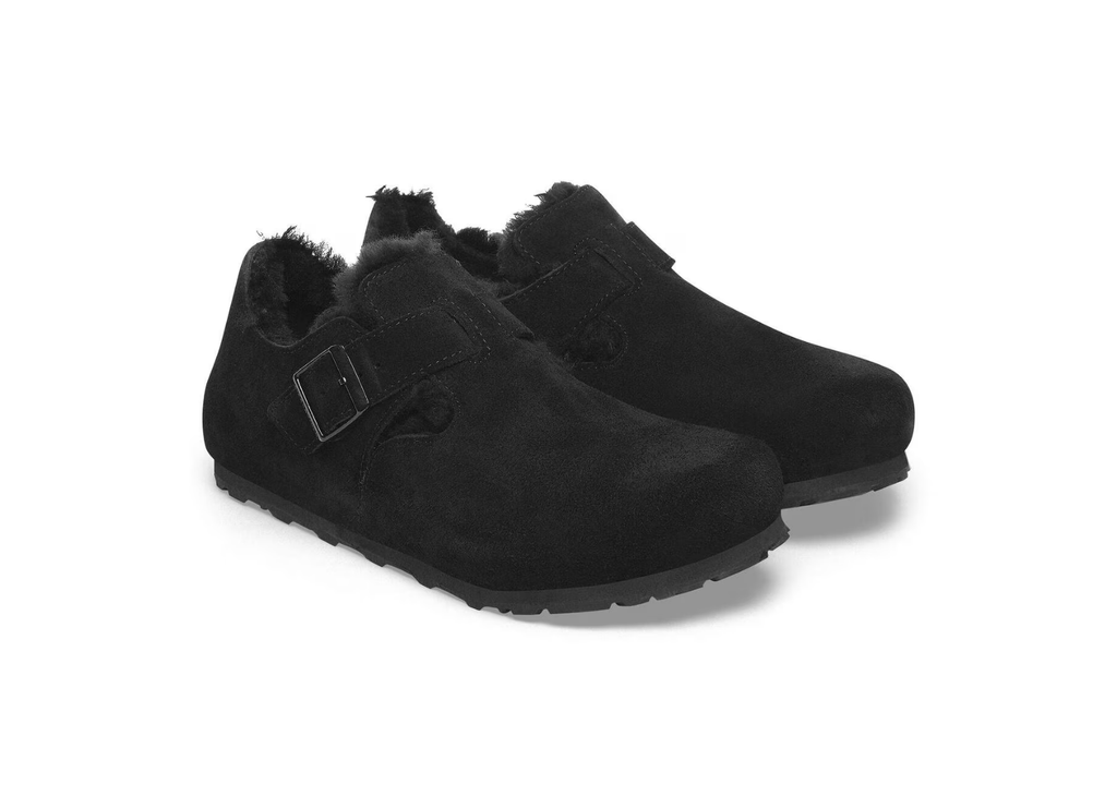 Birkenstock London Shearling Suede Black
