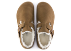 Birkenstock London Shearling Suede Dark Tea