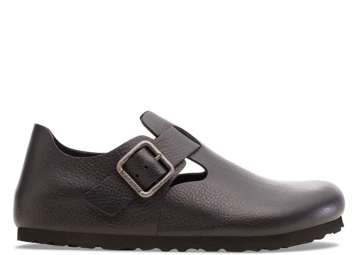 Birkenstock London Wire Buckle Natural Leather Vintage Wood Black