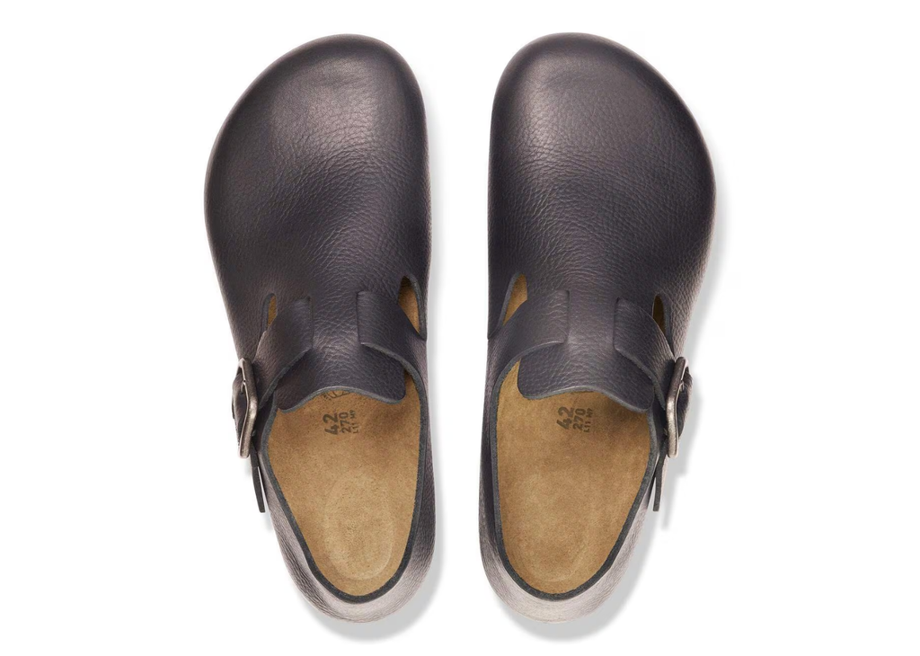 Birkenstock London Wire Buckle Natural Leather Vintage Wood Black