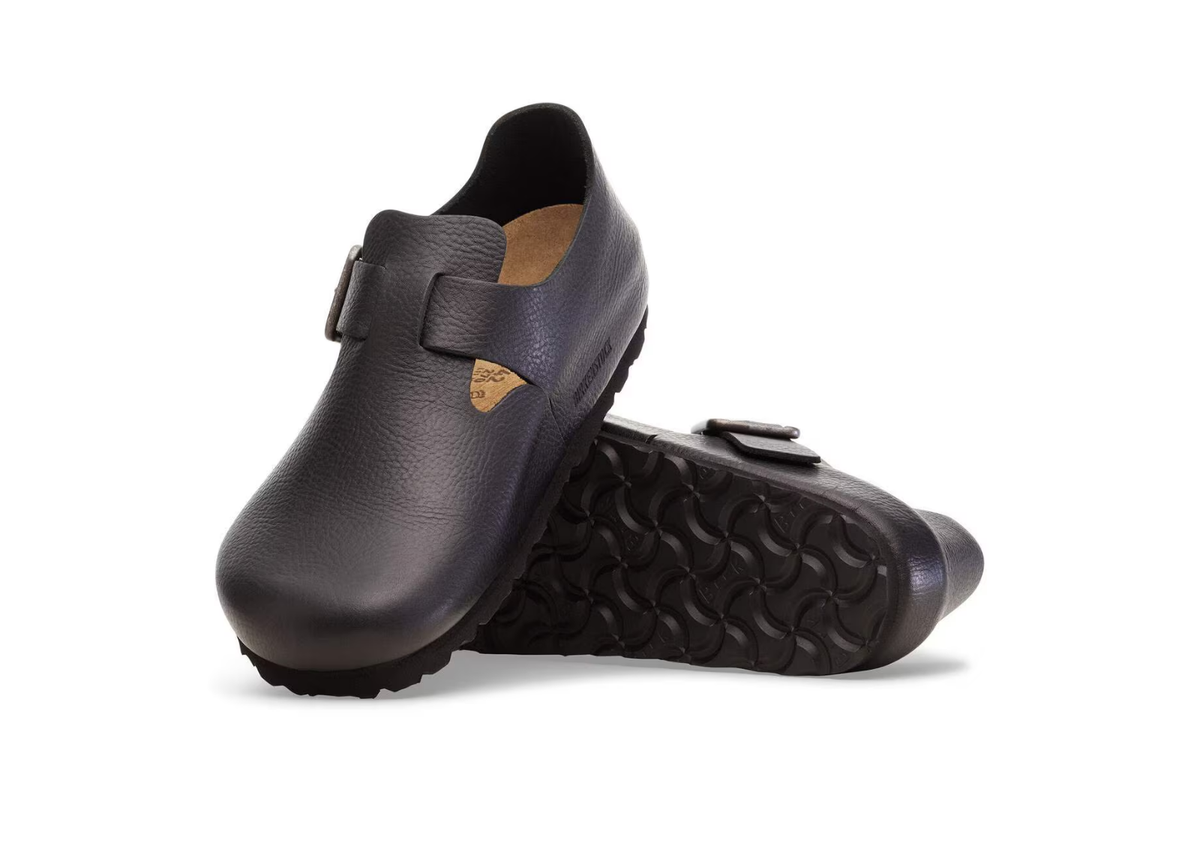 Birkenstock London Wire Buckle Natural Leather Vintage Wood Black