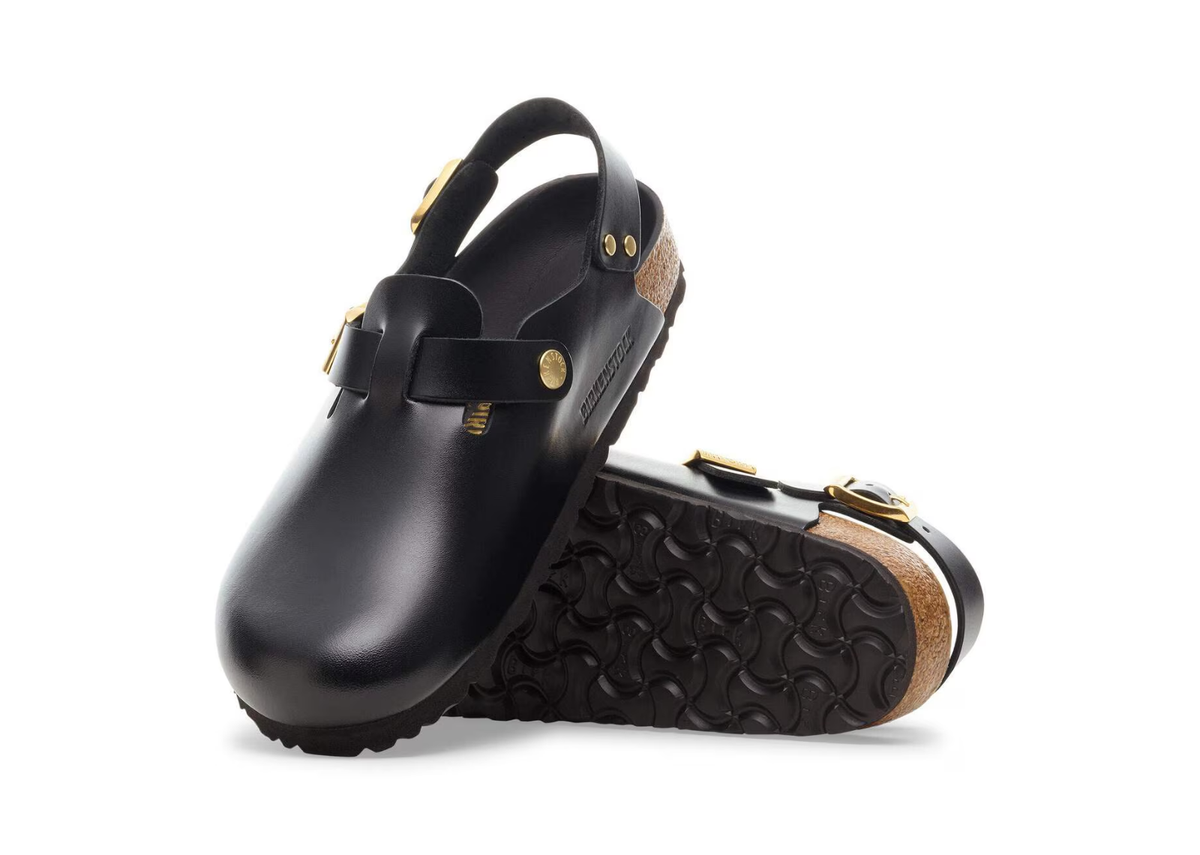 Birkenstock Tokio II Natural Leather Black New Dressy Leather