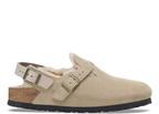Birkenstock Tokio Shearling Suede Leather Taupe