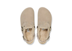 Birkenstock Tokio Shearling Suede Leather Taupe