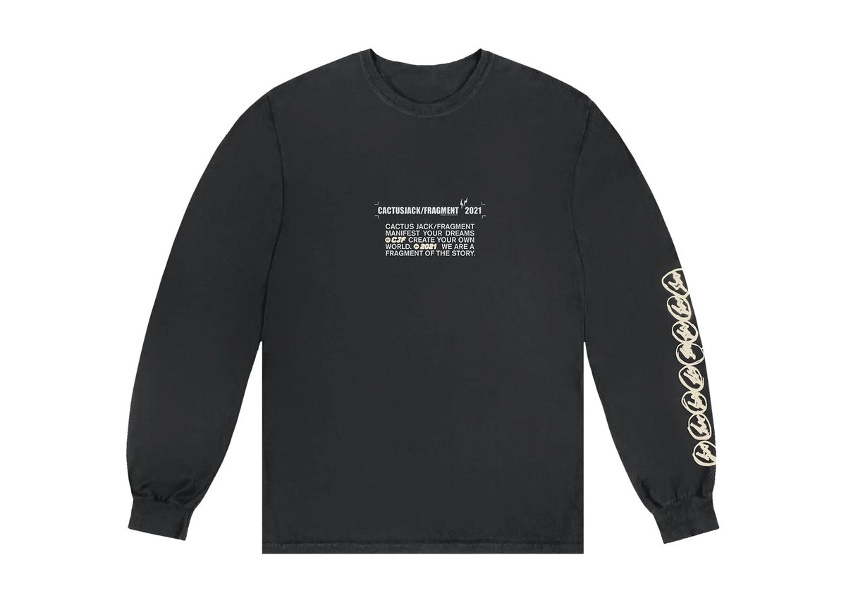 Cactus Jack by Travis Scott For Fragment Logo Long-Sleeve Black