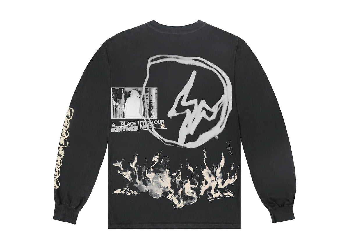 Cactus Jack by Travis Scott For Fragment Logo Long-Sleeve Black