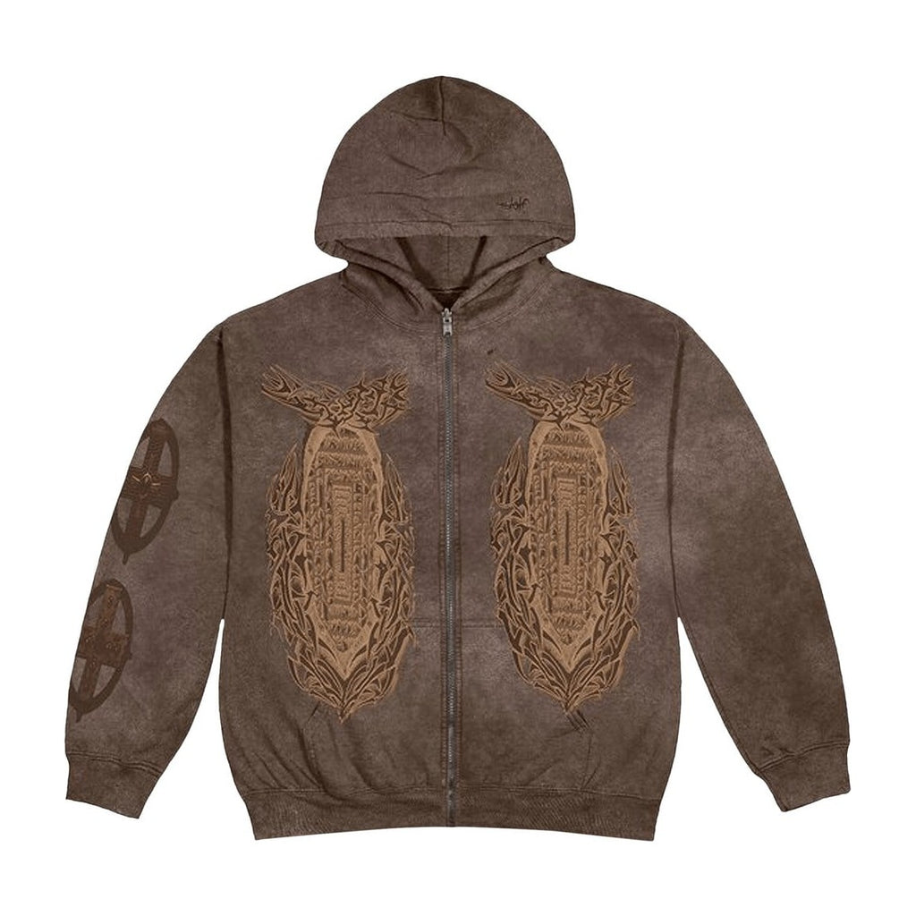 Cactus Jack by Travis Scott Gods Country Zip Hoodie Brown