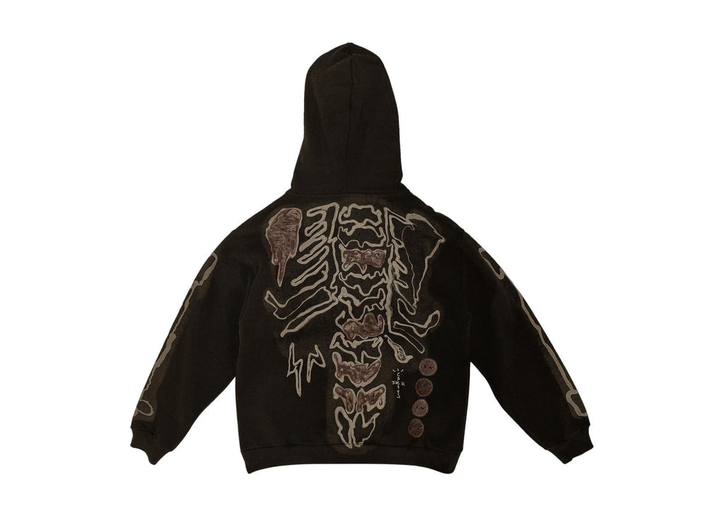 Cactus Jack by Travis Scott x Fragment Skeleton Graffiti Full Zip Hoodie Redux Brown
