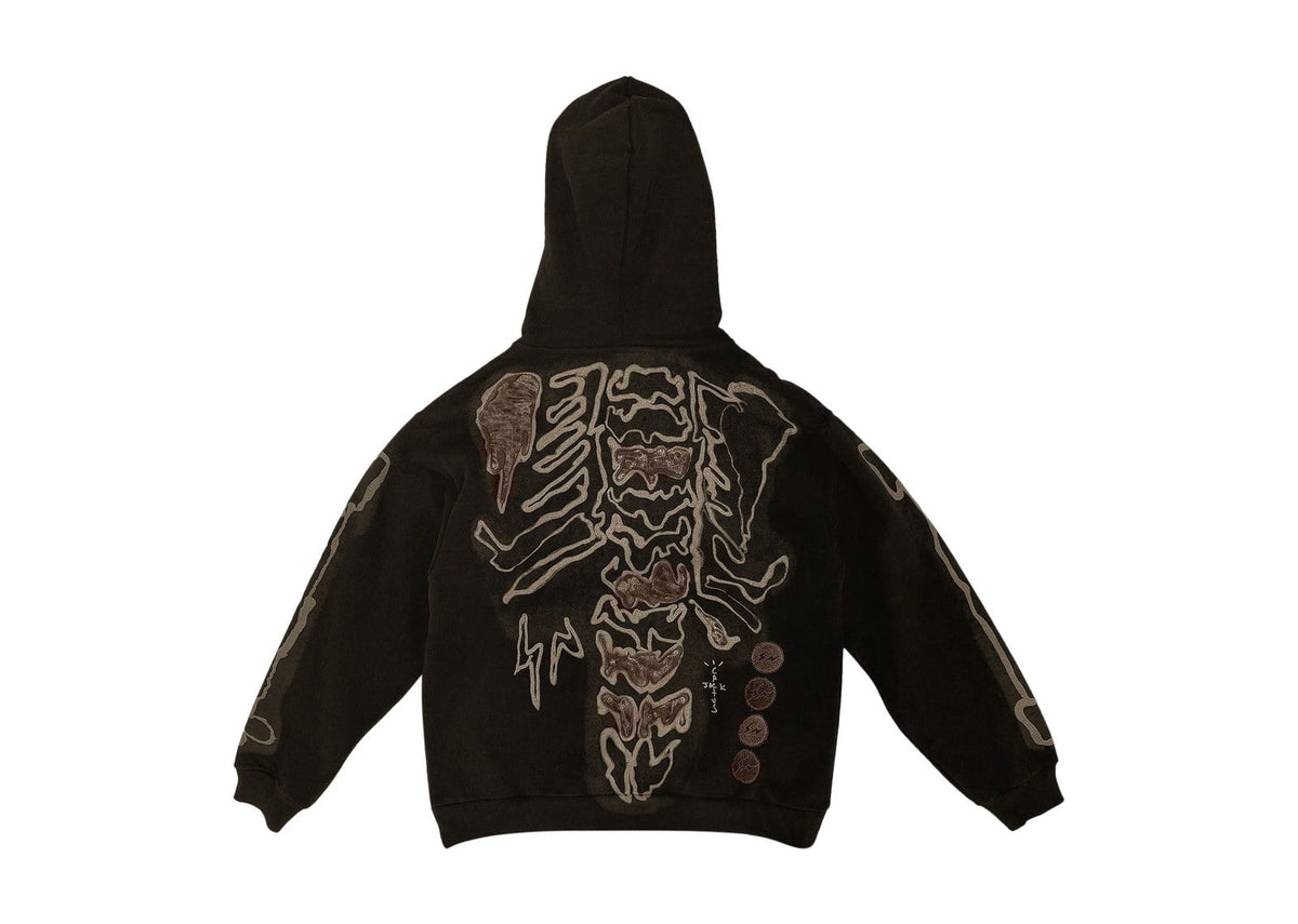 Cactus Jack by Travis Scott x Fragment Skeleton Graffiti Full Zip Hoodie Redux Brown
