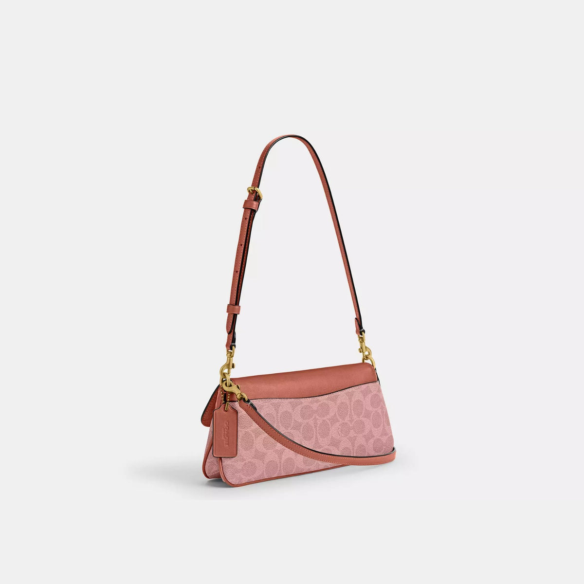 Coach Jet Shoulder Bag In Signature Canvas Brass/Khaki Saddle