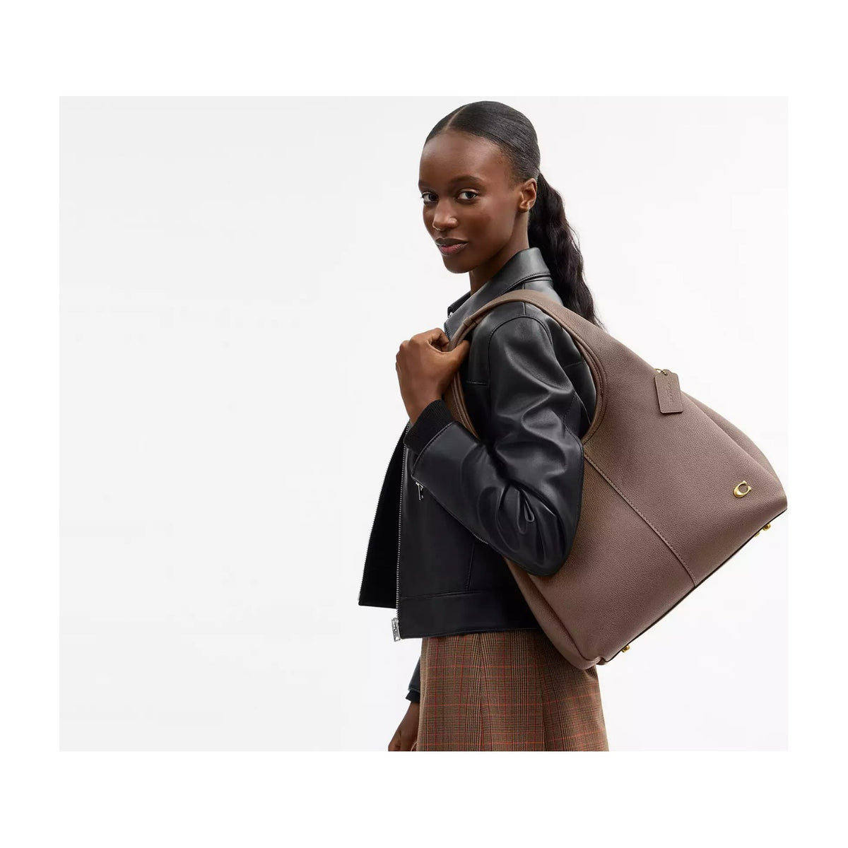 Coach Lana Shoulder Bag Brass/Dark Stone