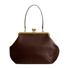 Coach Large Kisslock Frame Bag Brass/Dark Brown