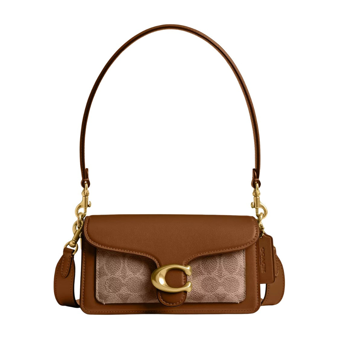 Coach Tabby Shoulder Bag 20 In Signature Canvas Brass/Tan Brown
