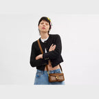 Coach Tabby Shoulder Bag 20 In Signature Canvas Brass/Tan Brown