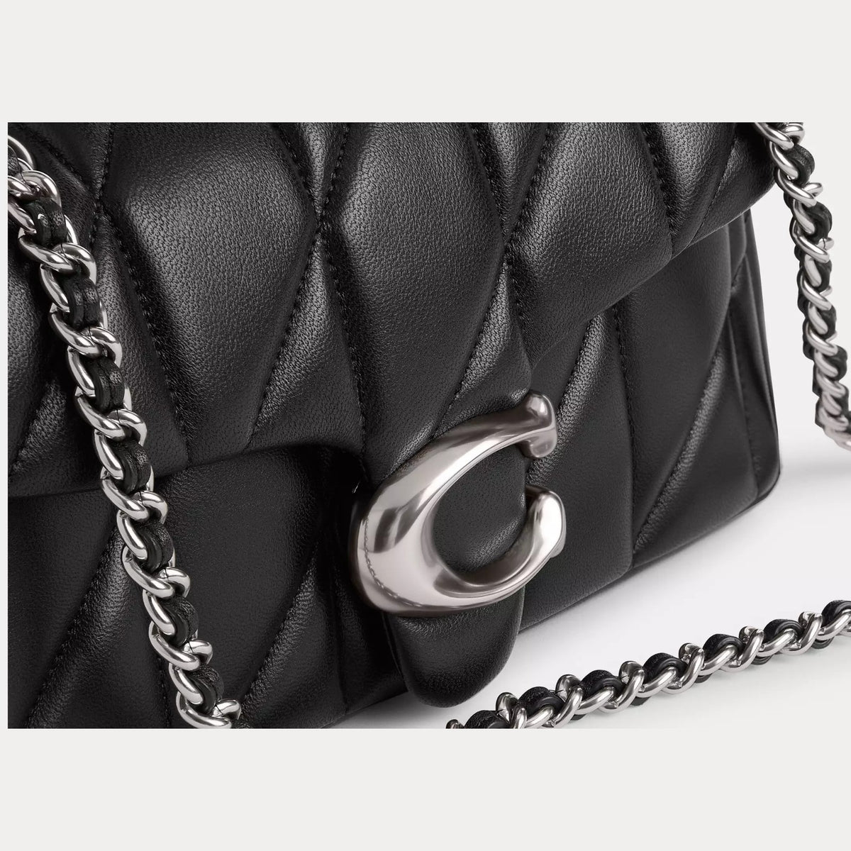 Coach Tabby Shoulder Bag 20 Pillow Quilting Silver/Black