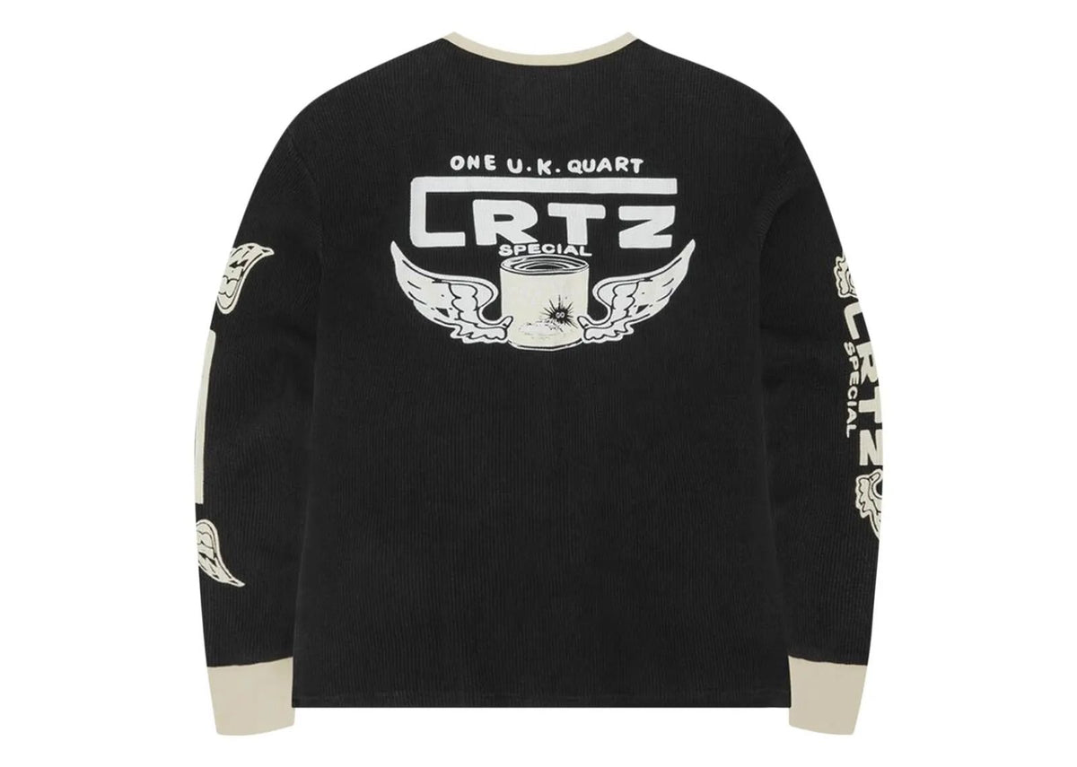 Corteiz Gasolina Waffle Long-Sleeve Black