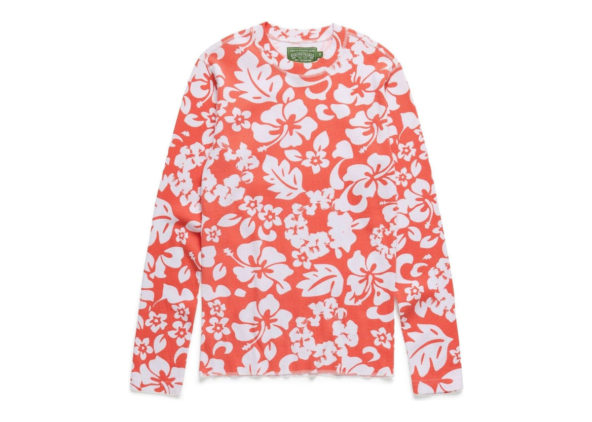 Denim Tears Cotton Wreath Thermal Long Sleeve Hibiscus Orange